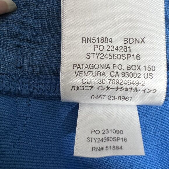 Patagonia Velocity Running Crop Capri Legging Sz MEDIUM Blue Black - Picture 9 of 9